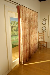 decorative hardware, drapes, drapery, curtain
